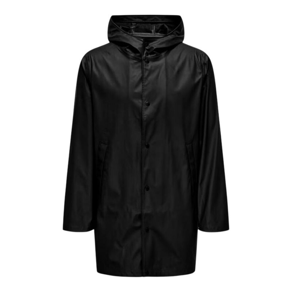 Only Mens Water Repellent Regular Raincoat / Black